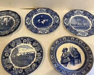 Liberty Blue Staffordshire Made Wall Hanging Plates