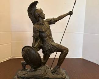 A Soldier Kneeling Signed Sculpture