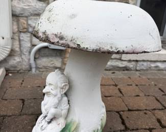 Toad stool with gnome