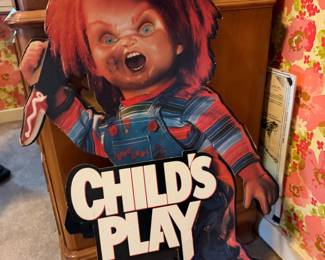 oooh scary 1989 Chucky brandishing a knife Child's Play Promotional standee