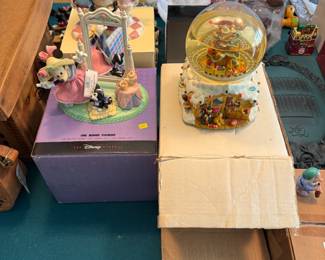 Collectible "Minnie's Tea Party" figure and Disney water globe