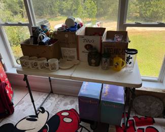 Assorted Disney mugs, refillable park mugs, assorted Disney drinkware