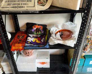 Assorted Disney Halloween decor, Haunted mansion home decor, Mickey Mouse candy dish