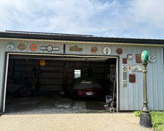 Amazing metal car and oil signs!