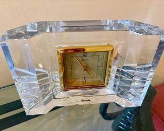 Japan HOYA Crystal BULOVA Quartz Clear Alarm Clock