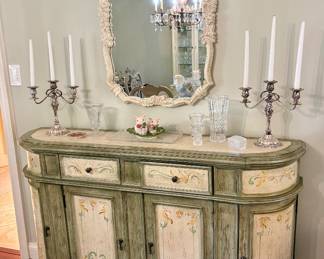 Lovely Painted Flowers Cabinet/Buffet/Sideboard