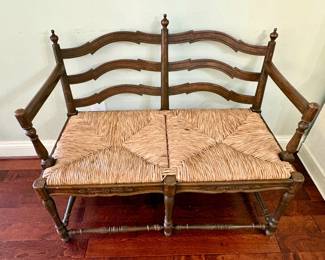 Early American Style Rush Seat Settee