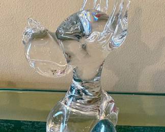 VTG Eneryda Glasbruk Sweden 5" Clear Art Glass Great Dane Dog Figurine