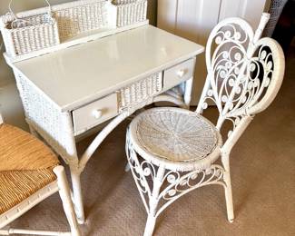 Super Cute Wicker Desk and Chair