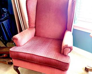 Vintage Queen Anne style wingback