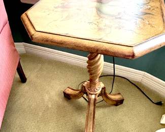 Hand painted floral top table