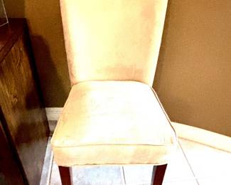 Pair beige micro fiber chairs