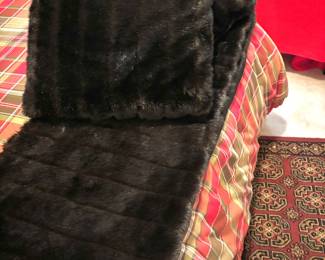 Faux fur throw and pillows