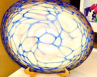 Alicja Poland art glass cobalt web pattern