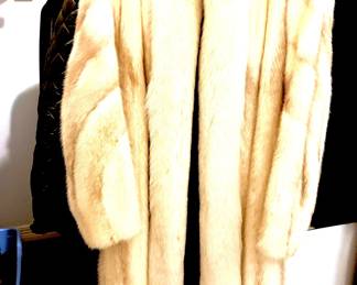 Full length mink with fox trim coat