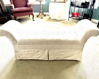 Cream brocade bench