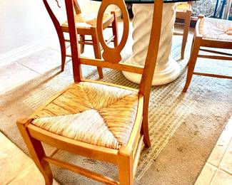 Country French style chairs with rush seats