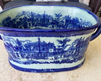 Antique ironstone footbath tub