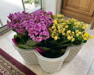 planter with flowers