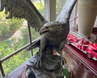 Eagle sculpture.