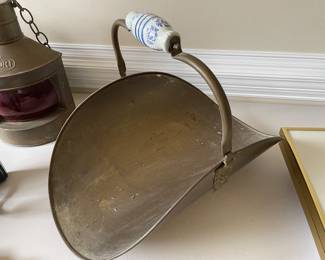 brass coal scuttle ceramic handle