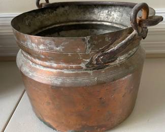 hammered copper cauldron