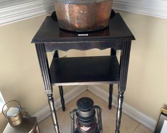 Vintage table and items
