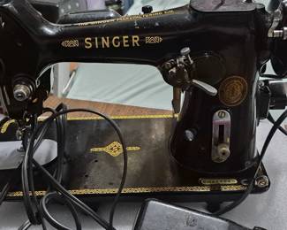 Antique Singer sewing machine, electrified, heavy duty