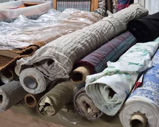 Bolts of drapery and upholstery in various types