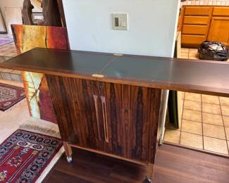 Tobjorn Afdal for Bruksbo Retractable Rosewood Mobile Bar