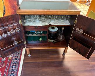 Tobjorn Afdal for Bruksbo Retractable Rosewood Mobile Bar