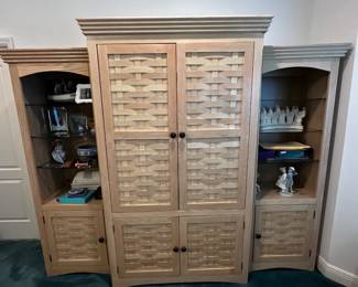 3 piece wall unit (items in shelves may not be present)