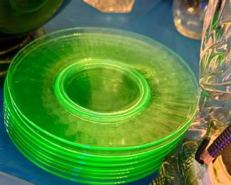 Uranium glass saucers