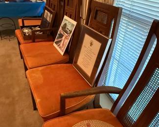 MCM cane back dining chairs