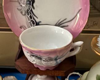 vintage japanese miniature tea pot and cup and saucer