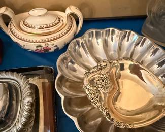 Silver plated and pewter trays