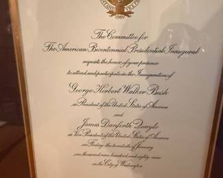 Invitation to George W. Bush presidential inauguration