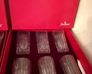 Baccarat highball glasses Harmonie pattern two boxes