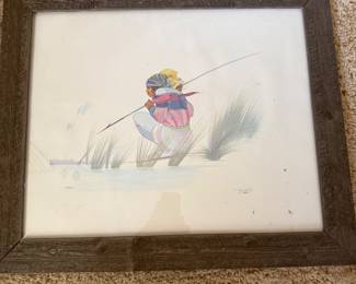 Jerome Tiger Seminole Fisherman - signed and numbered