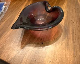 Vintage blown glass ashtray