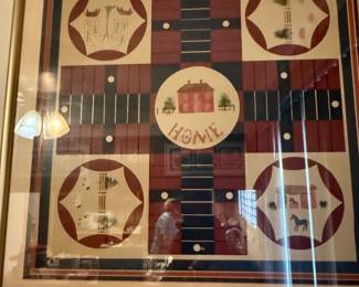 Framed Parcheesi board