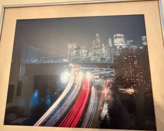 New York City skyline framed picture