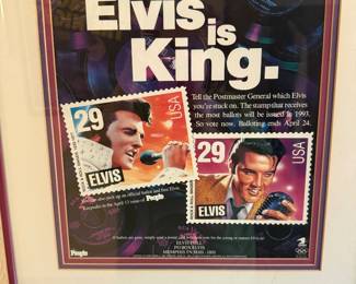 Postal Service Elvis stamp framed advertisement