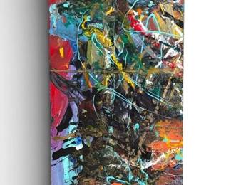 Abstract Modernist Acrylic Pour Painting