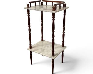Two-Tier Mable Plant Stand