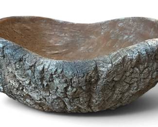 Large French Faux Bois Garden Bowl
