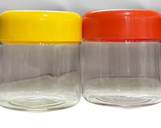 Set of Four MASSIMO VIGNELLI For HELLER Mod Glass Cannisters