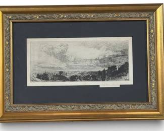 SEYMOUR HADEN (British, 1818-1910) "Out of Study Window" Etching
