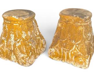 A Pair of French Architectural Salvage Pillar Bases / Risers