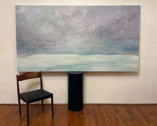 Substantial Blue Wash Landscape by THOMAS MASTERS (American, 20th C.)